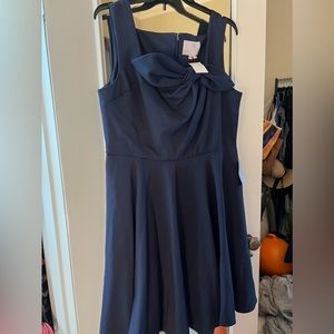 Navy fit and flare dress